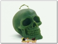 Świeca czaszka kolor zielony